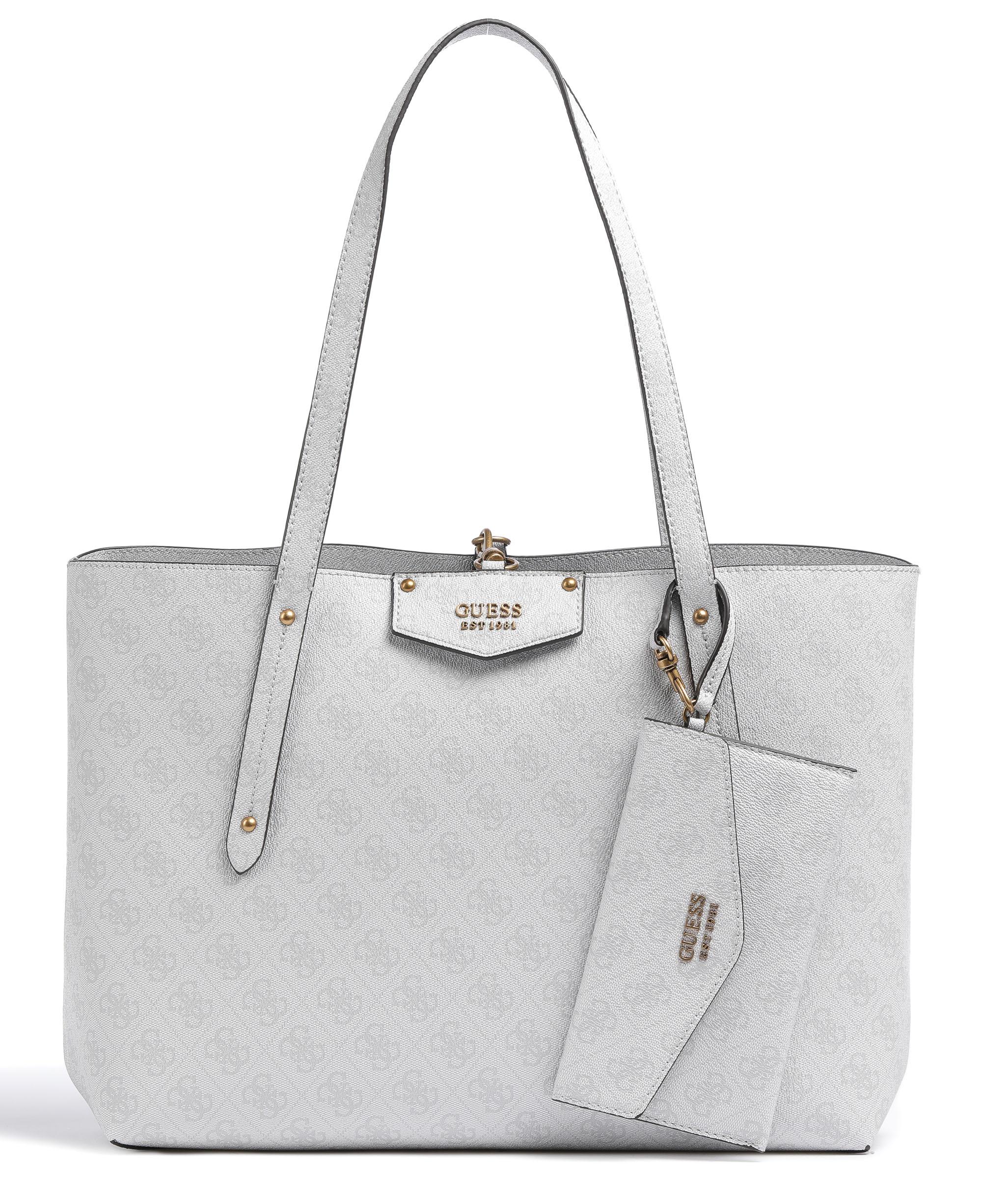 Guess Eco Brenton Tote Bag Synthetic White - HWESB839023-STL | Wardow.com